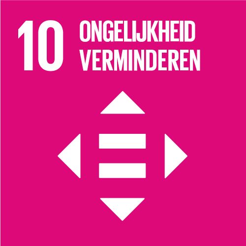 Afbeelding van SDG 10 wat staat voor ongelijkheid verminderen