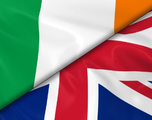 vlaggen ierland en verenigd koninkrijk